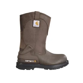 11" Heritage Steel-Toe Waterproof Wellington Pull-On Work Boot Dark Brown