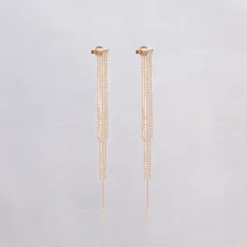 18ct Gold Tassel Stud Earrings with Diamonds