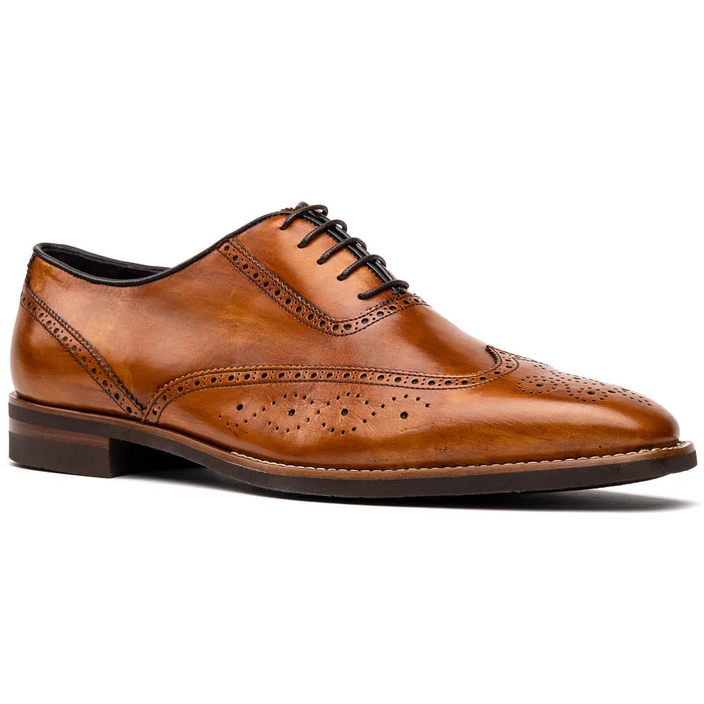 25-562-CML STEPHANO Wingtip Oxford Camel