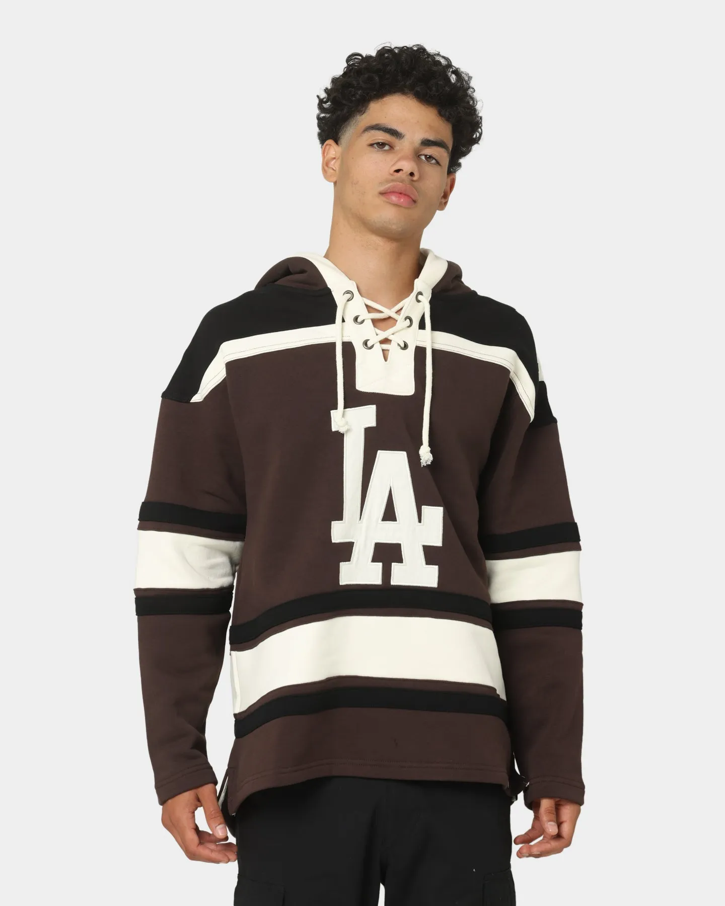 47 Brand Los Angeles Dodgers Superior Lacer Hoodie Brown