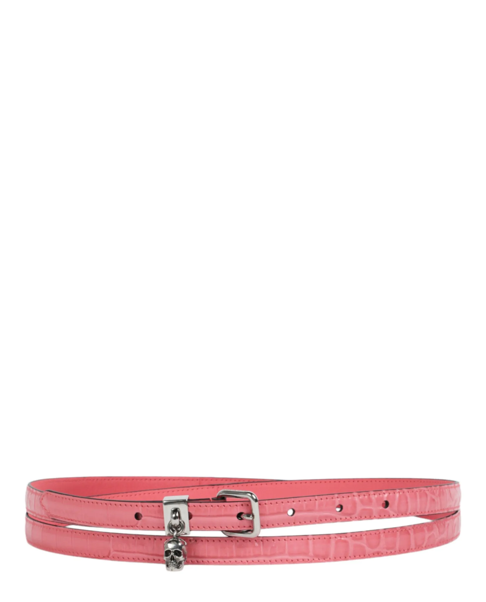 Alexander McQueen Womens Thin Double Wrap Skull Belt