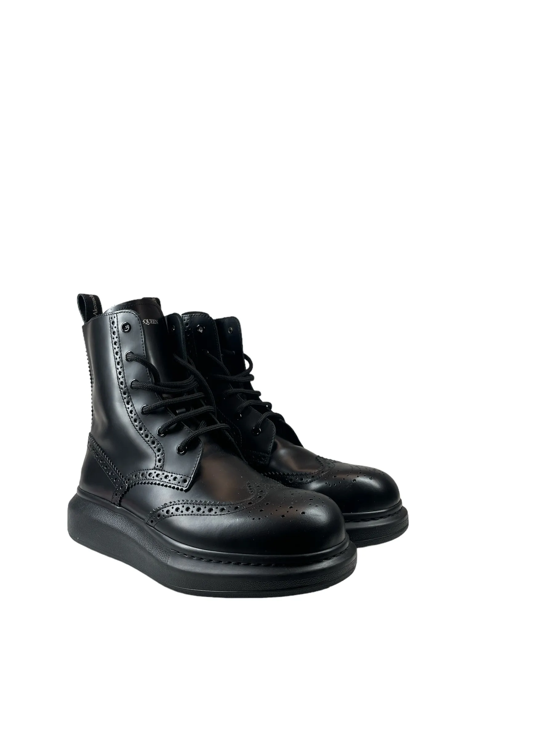 Alexander McQueen/Lace Up Boots/EU 42/Leather/BLK/