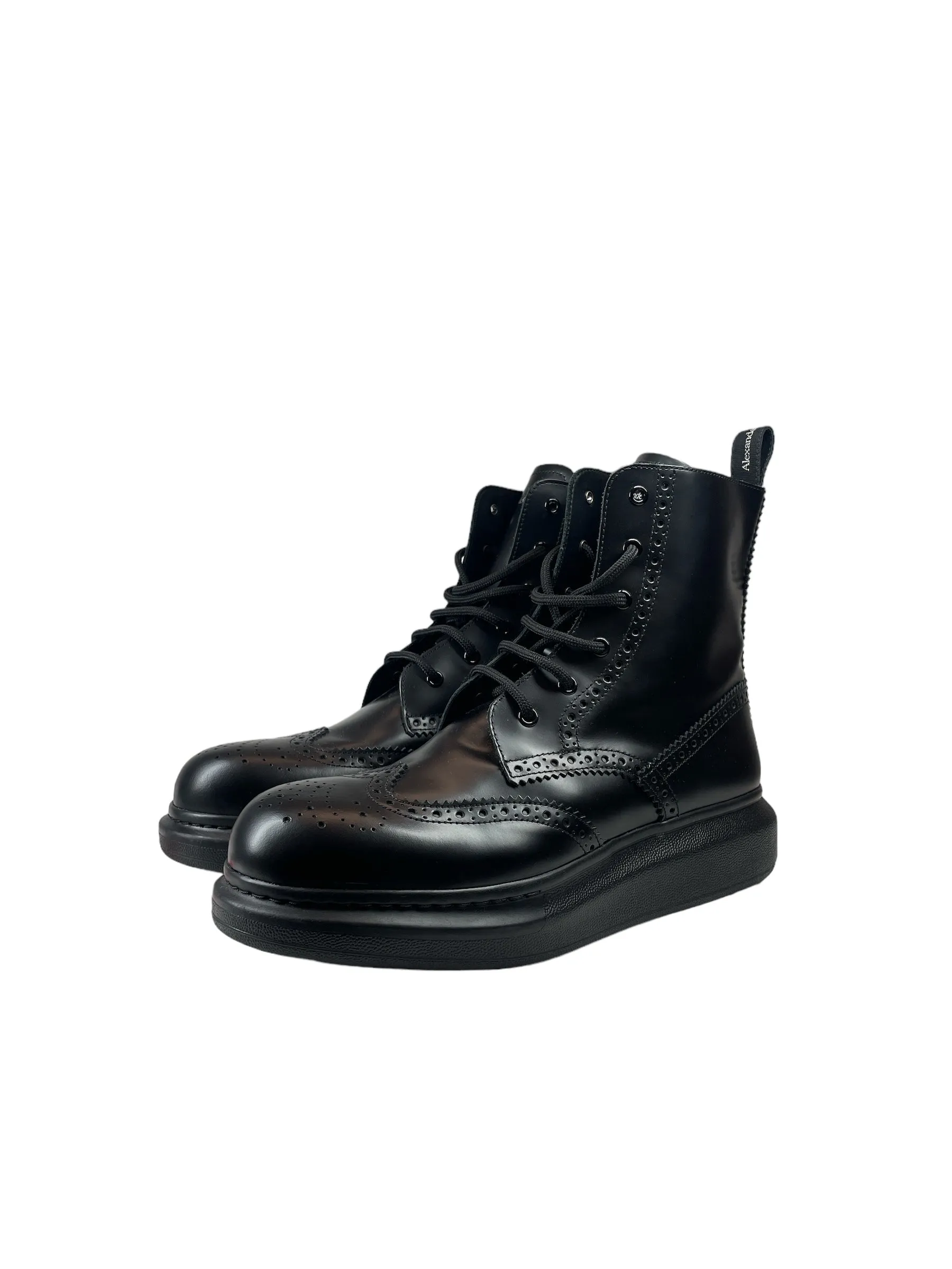 Alexander McQueen/Lace Up Boots/EU 42/Leather/BLK/