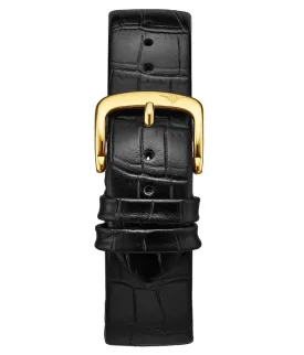 Alligator Embossed Black Leather 20mm Strap