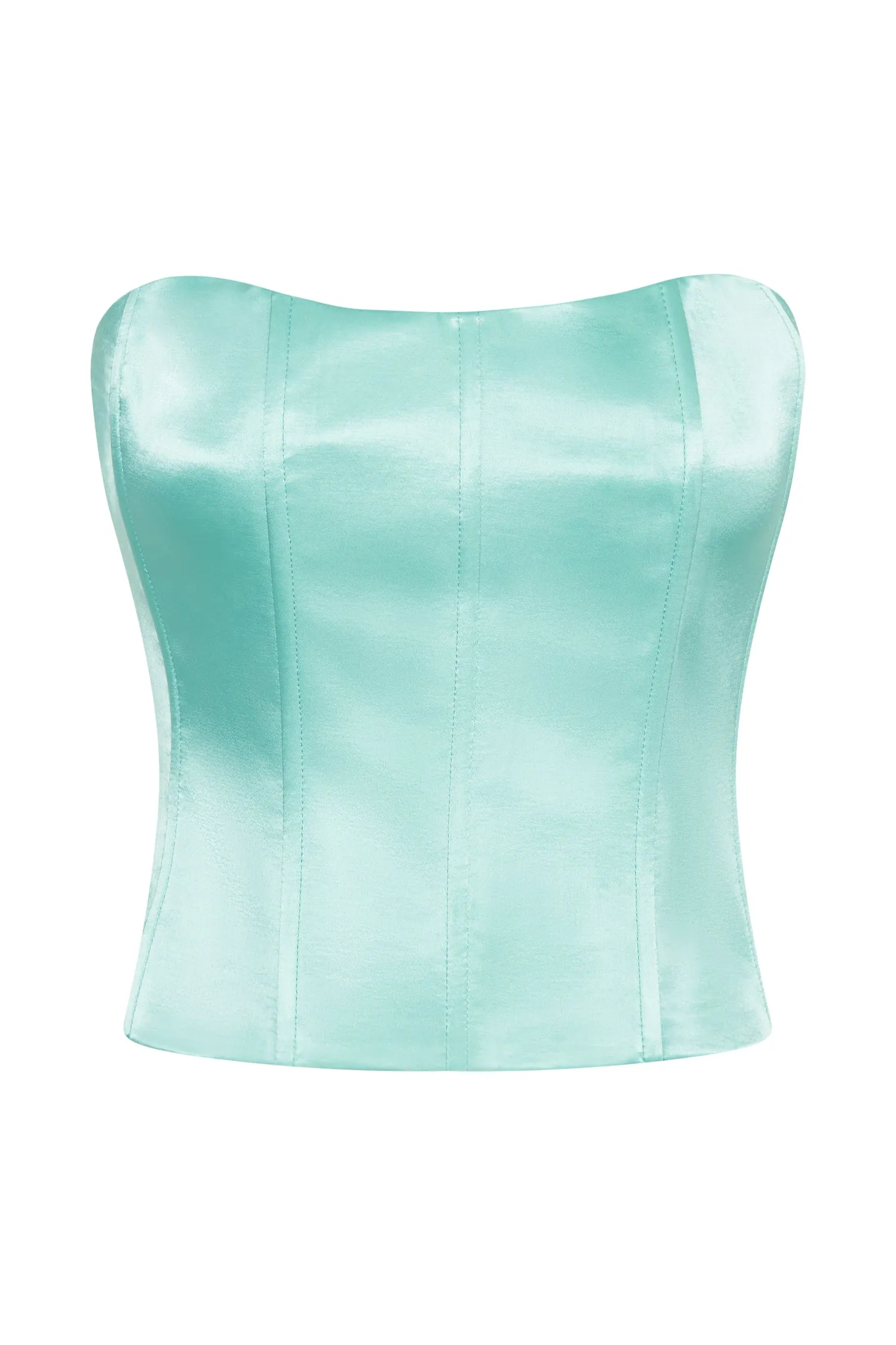 Amaya Lace Up Corset Top - Mint