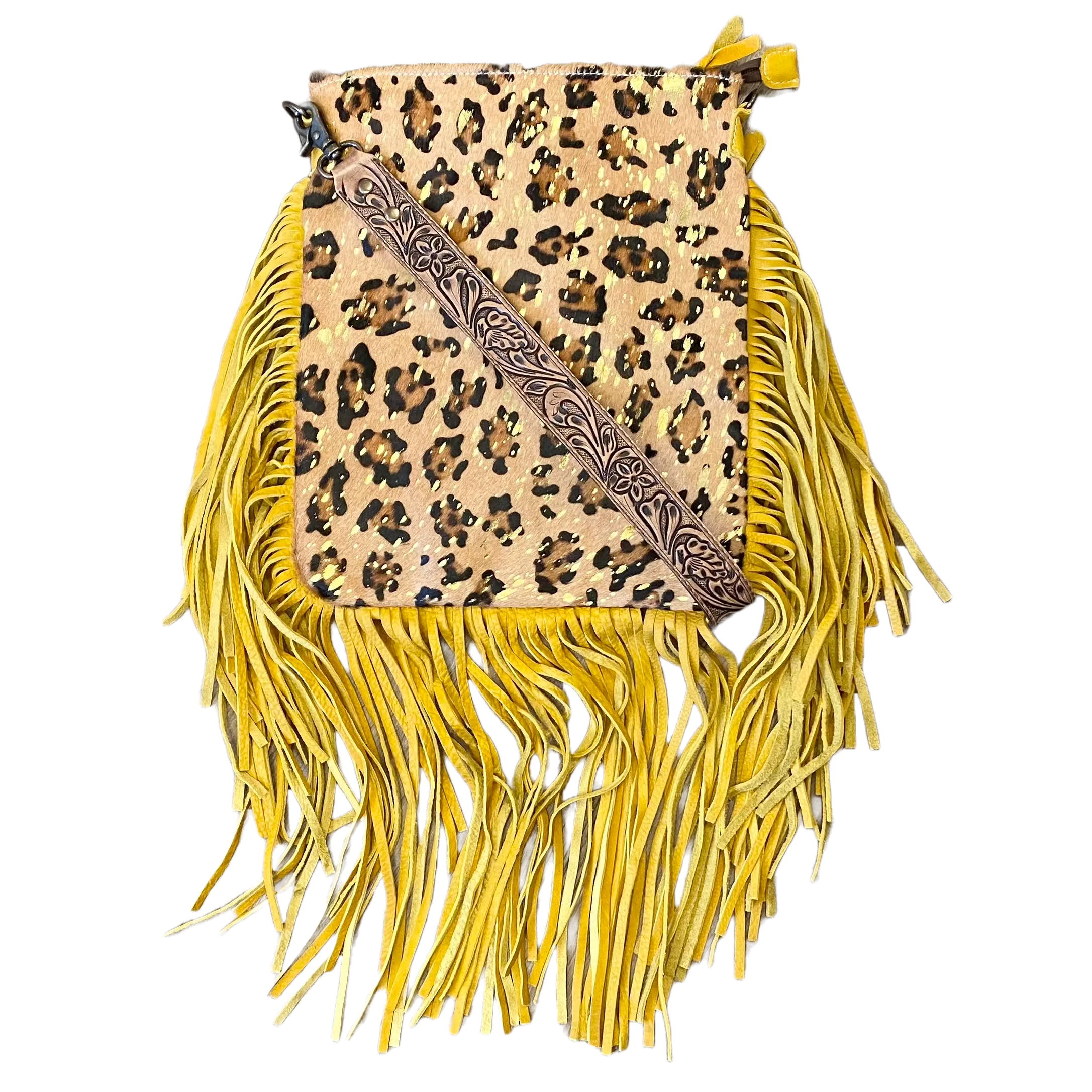 American Darling Cheetah & Gold Acid Wash Concealed Carry Purse ADBGS192F