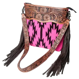 American Darling® Floral Embossed Pink Blanket Weave Bag ADBGZ230A