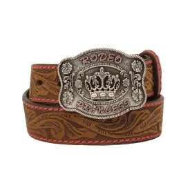 Angel Ranch Youth Girl's Rodeo Princess Brown Leather Belt D130002034