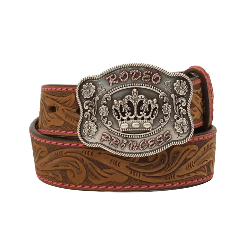 Angel Ranch Youth Girl's Rodeo Princess Brown Leather Belt D130002034