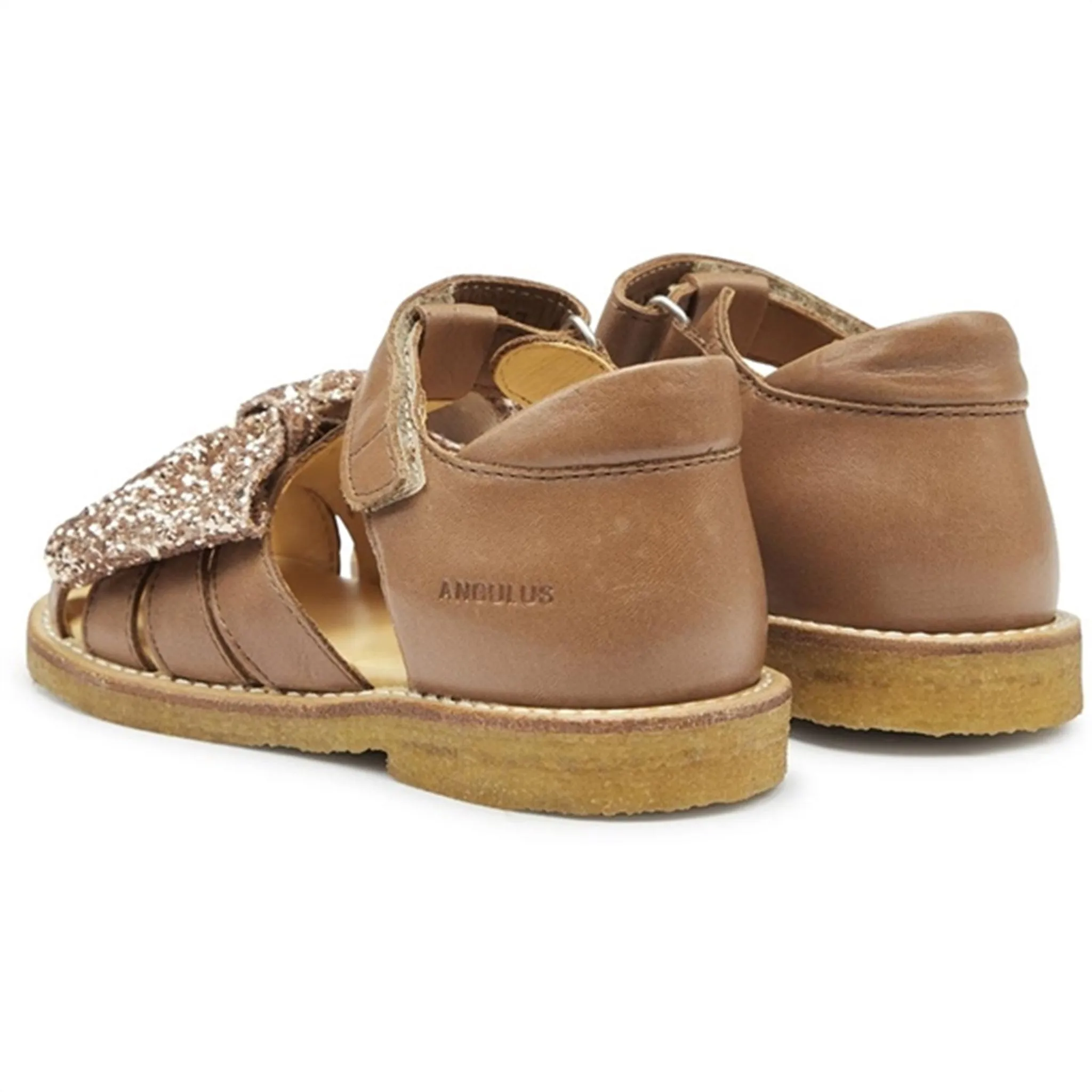 Angulus Sandals Almond/Maple Glitter