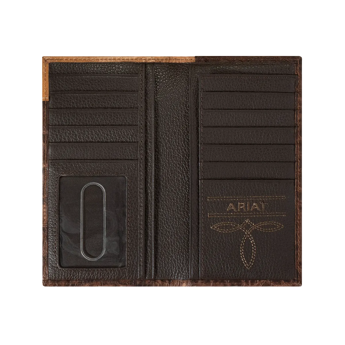 Ariat Croc Print Brown Leather Wallet A3552802