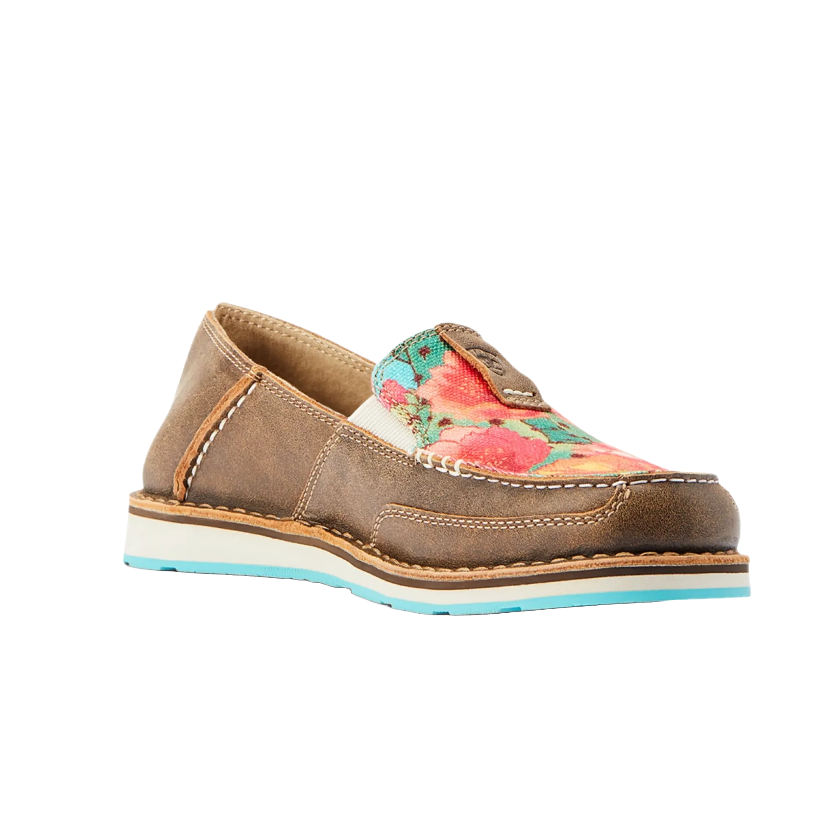 Ariat Ladies Floral Suede Bare Brown Slip On Cruiser 10044531