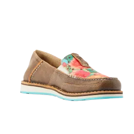 Ariat Ladies Floral Suede Bare Brown Slip On Cruiser 10044531