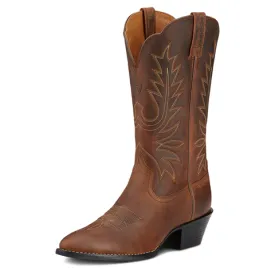 Ariat Women's 11" Heritage Round Toe Distressed Brown Western Boot