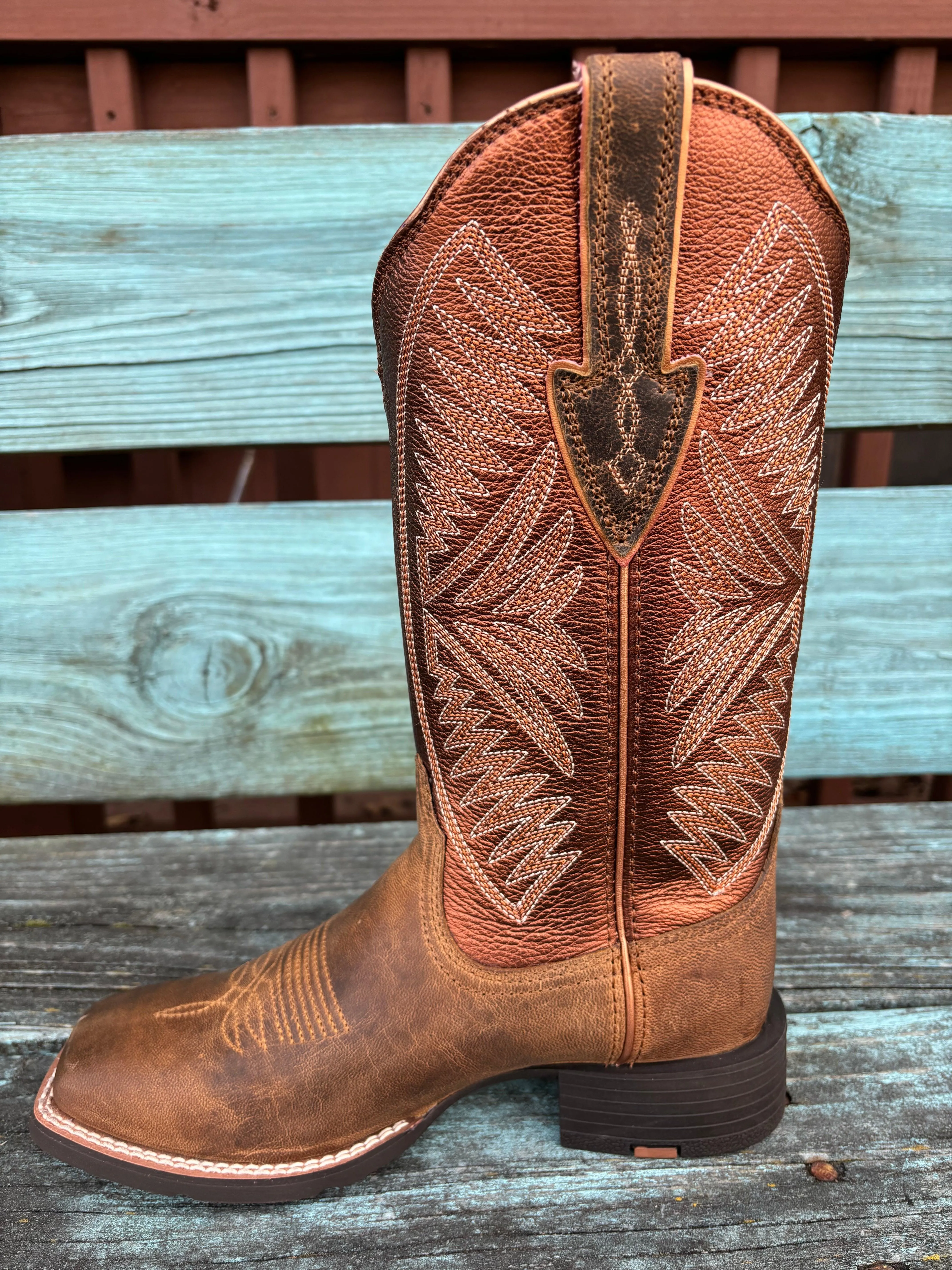 Ariat Women's Round Up Ruidoso Burnished Chestnut Square Toe Cowgirl Boot 10051066