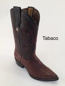 Avestruz Tabaco Piel de Primera Horma J Toe - Marca Red Diamond Boots