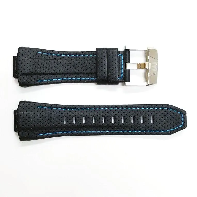 Band for Cruise Original - MP Limited Edition 111065 Black Perforated Leather with Blue Stitching