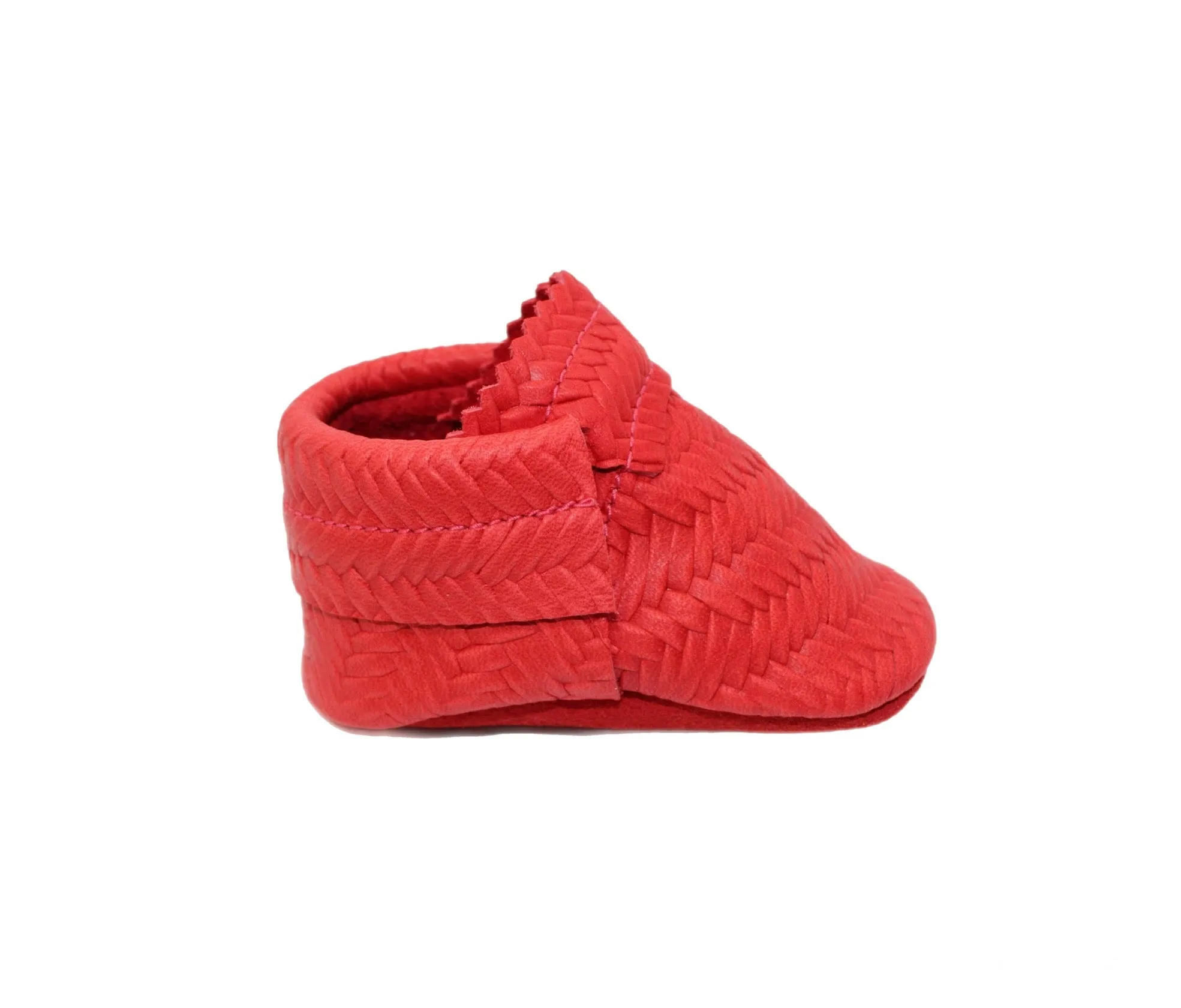 Basketweave Red Moccs