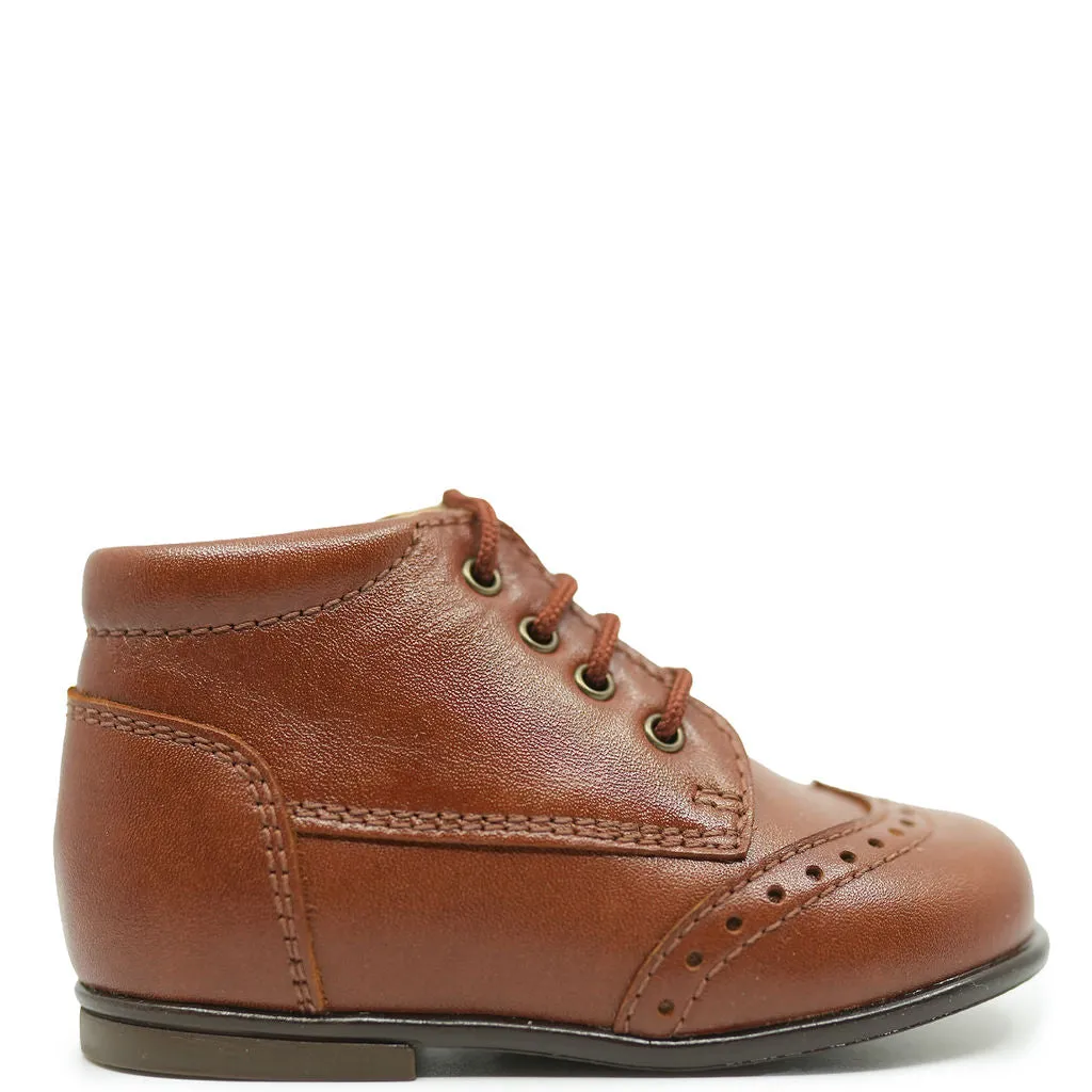 Beberlis Oak Brown Wingtip Baby Bootie