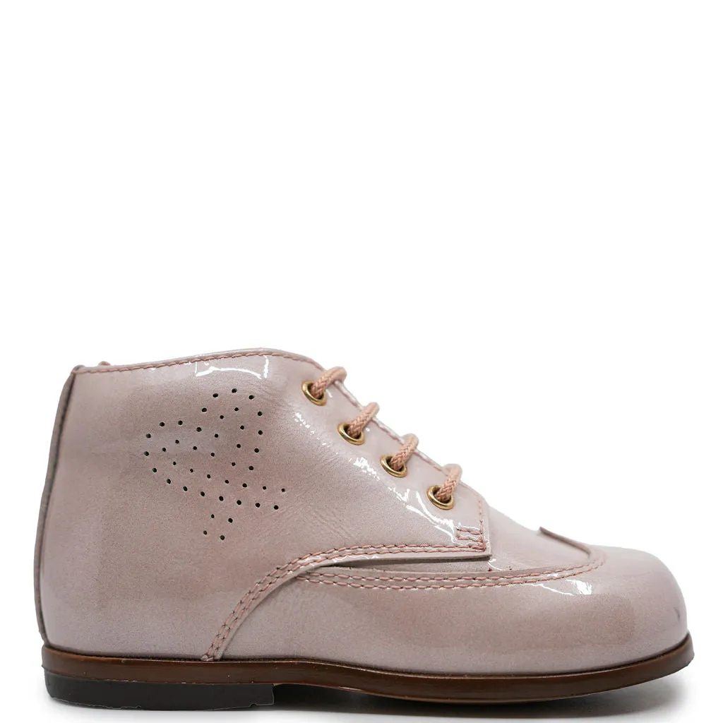 Beberlis Pink Patent Wingtip Baby Bootie