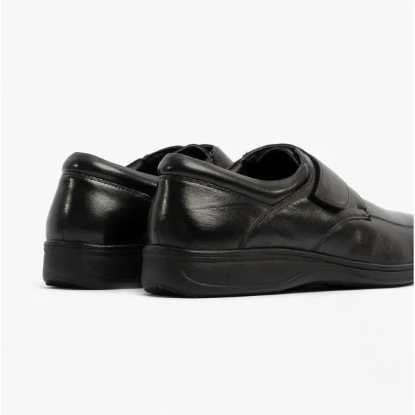 BECK Teen Boys Leather Wide (E) Fit Shoes Black