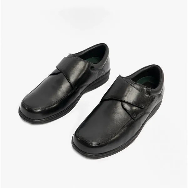 BECK Teen Boys Leather Wide (E) Fit Shoes Black