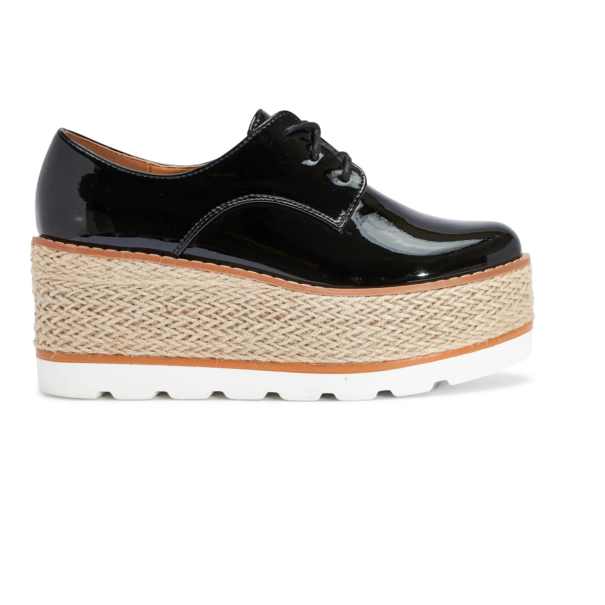 Black Lace Up Jute Shoe