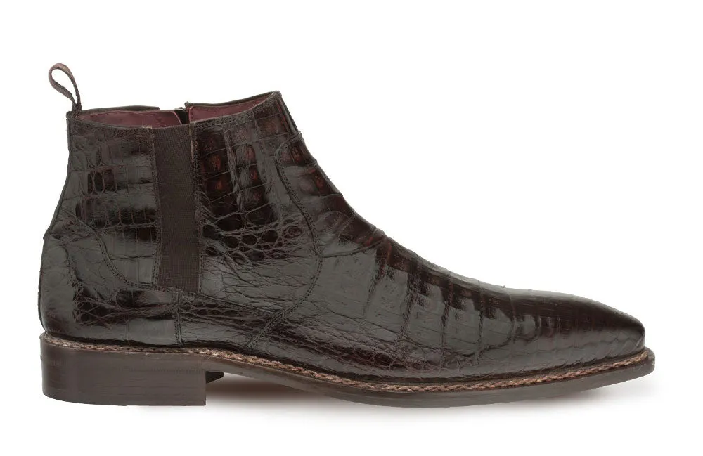 Blackmore Crocodile Slip-On Boot Brown