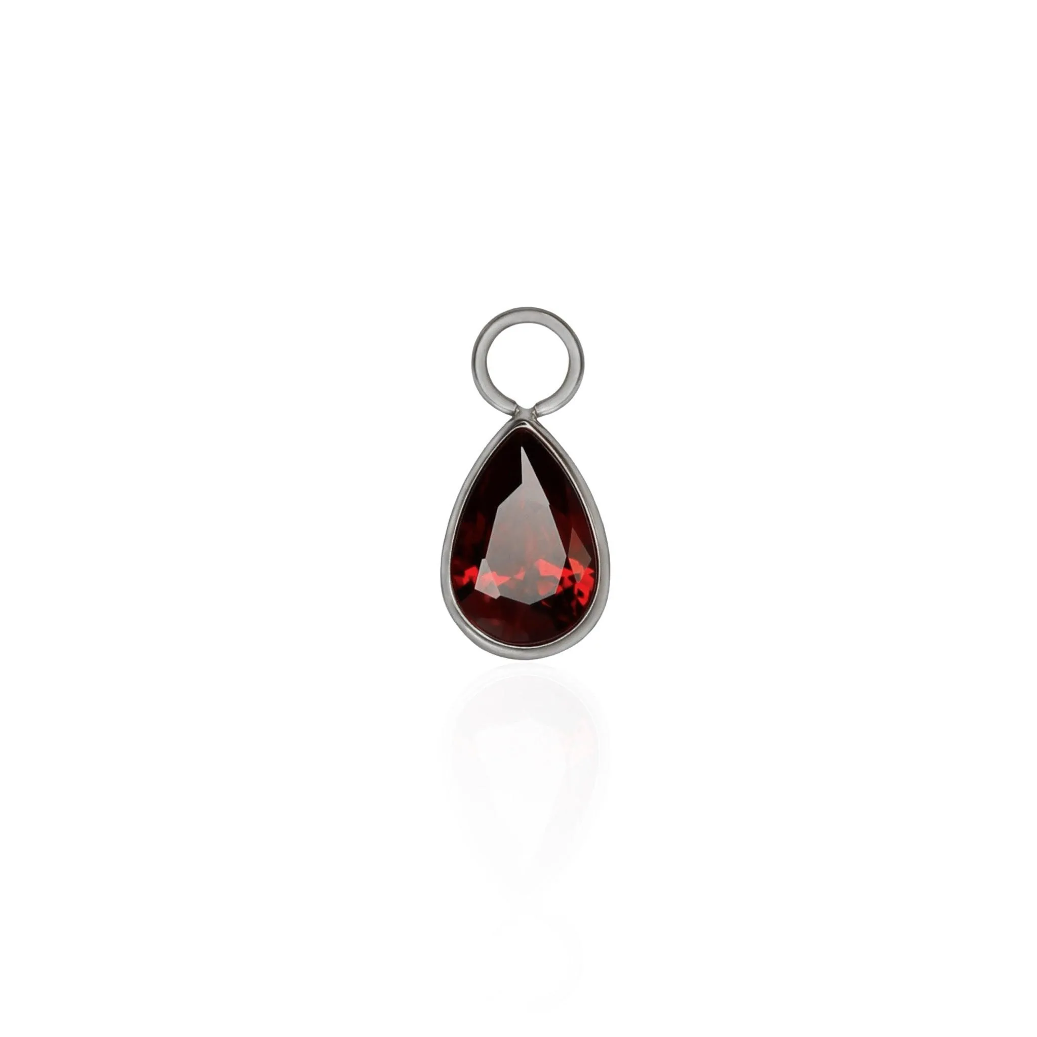 Blood Droplet Zirconia Clicker Hoop Charm