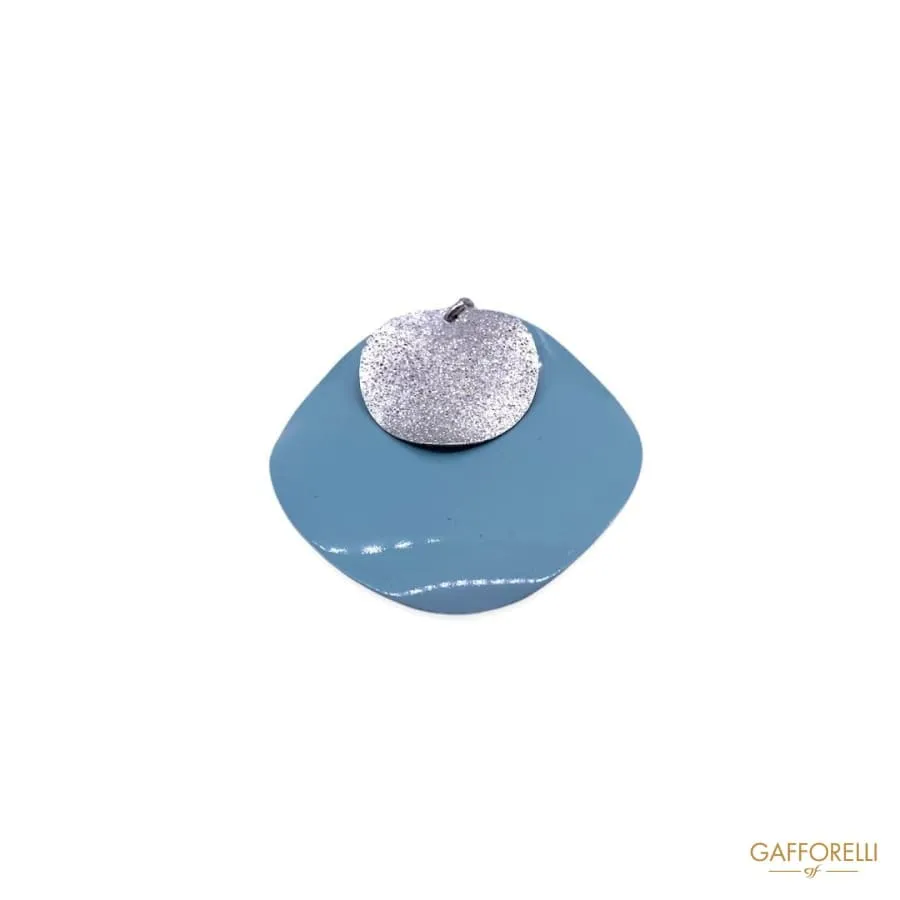 Blue Glitter Effect Pendant with Pearl E253 - Gafforelli Srl