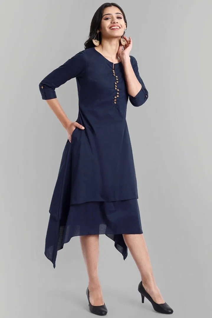 Blue Mul Cotton Hunter Dress