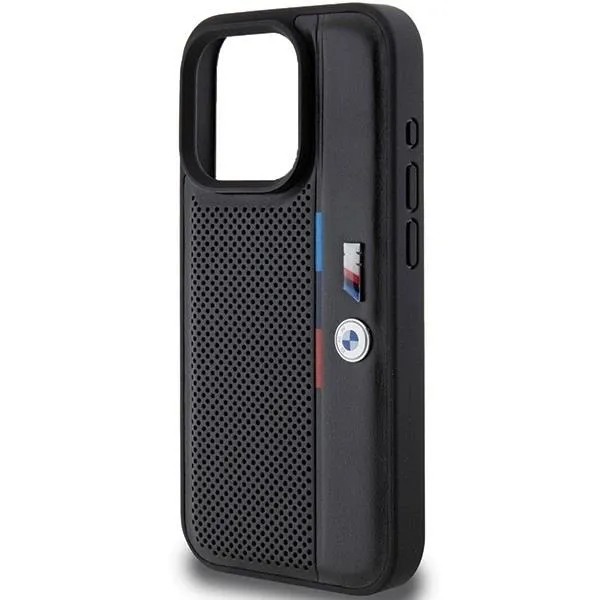 BMW Perforated Tricolor Line Case for iphone 15 Pro 6.1" Black - BMHCP15L23PUPVK