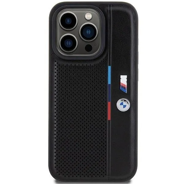 BMW Perforated Tricolor Line Case for iphone 15 Pro 6.1" Black - BMHCP15L23PUPVK