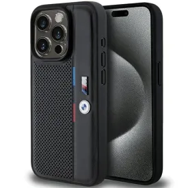 BMW Perforated Tricolor Line Case for iphone 15 Pro 6.1" Black - BMHCP15L23PUPVK