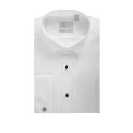 Boy's White Wing Collar Tux Pleated Front Shirt