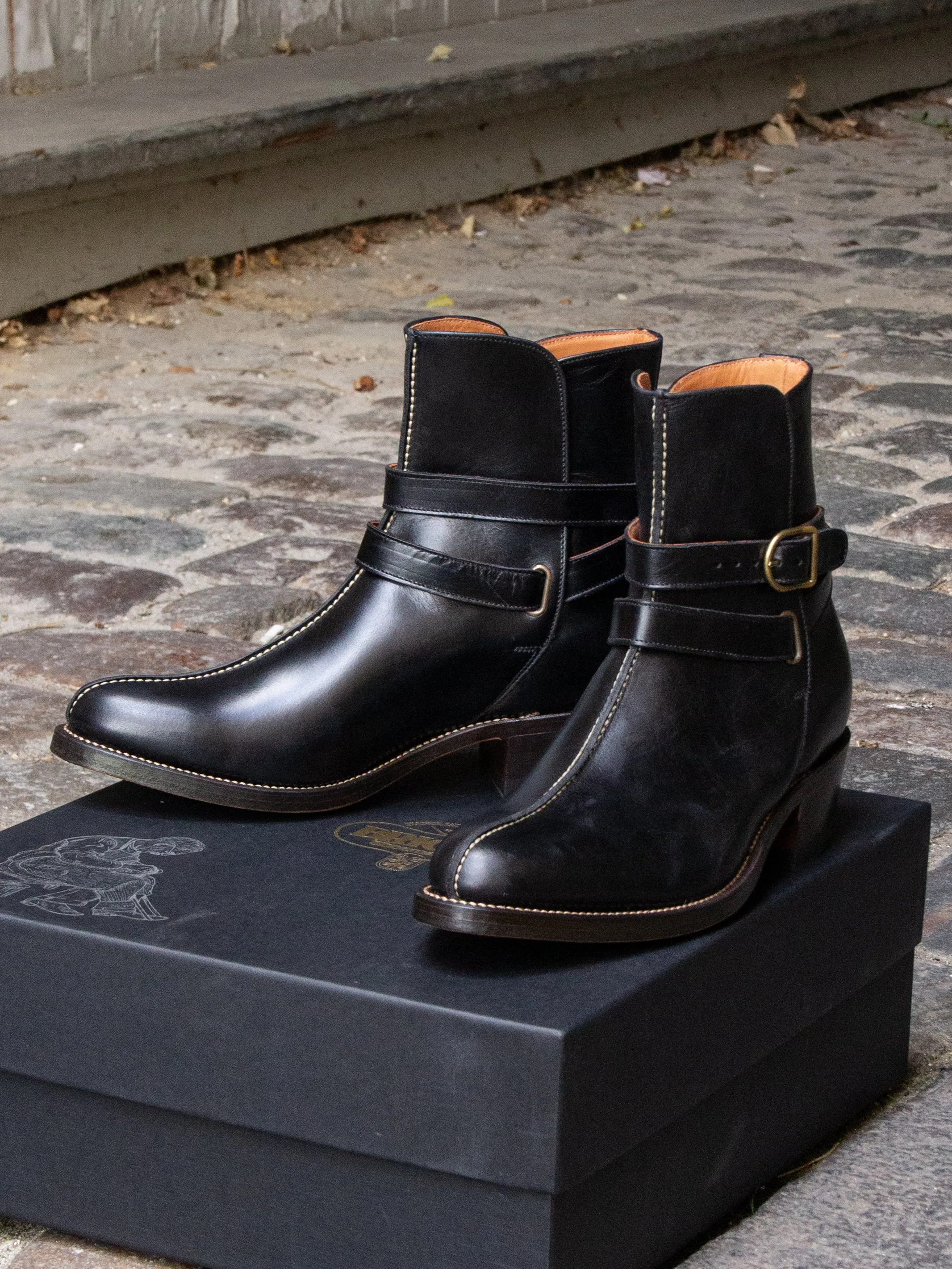 Bright Shoemakers, Jodhpur Boot, Black Leather/ Black RO