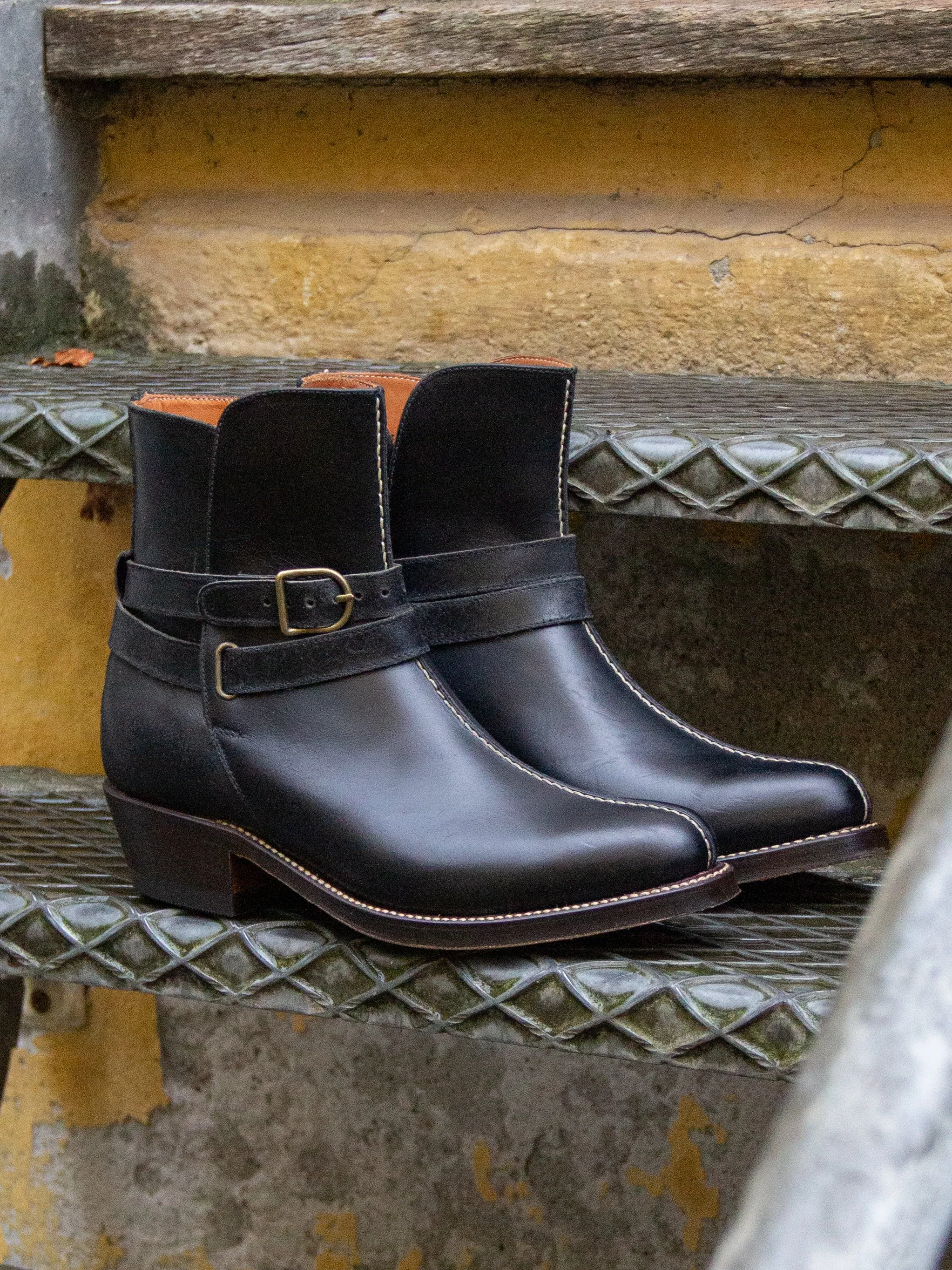 Bright Shoemakers, Jodhpur Boot, Black Leather/ Black RO