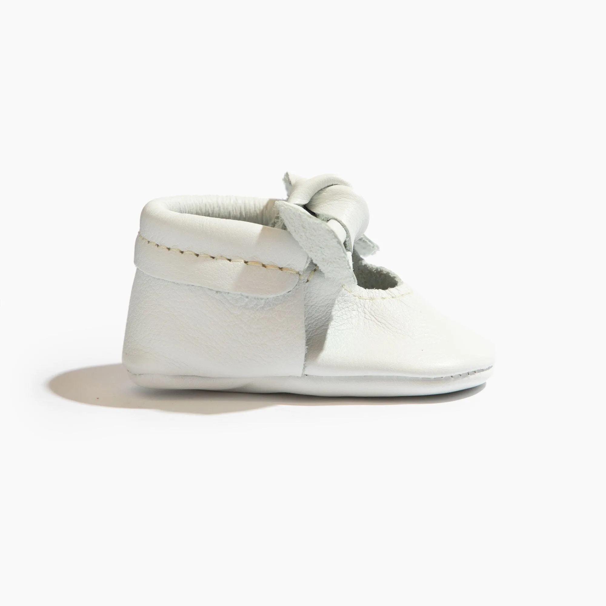 Bright White II Knotted Bow Baby Shoe