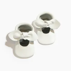 Bright White II Knotted Bow Baby Shoe