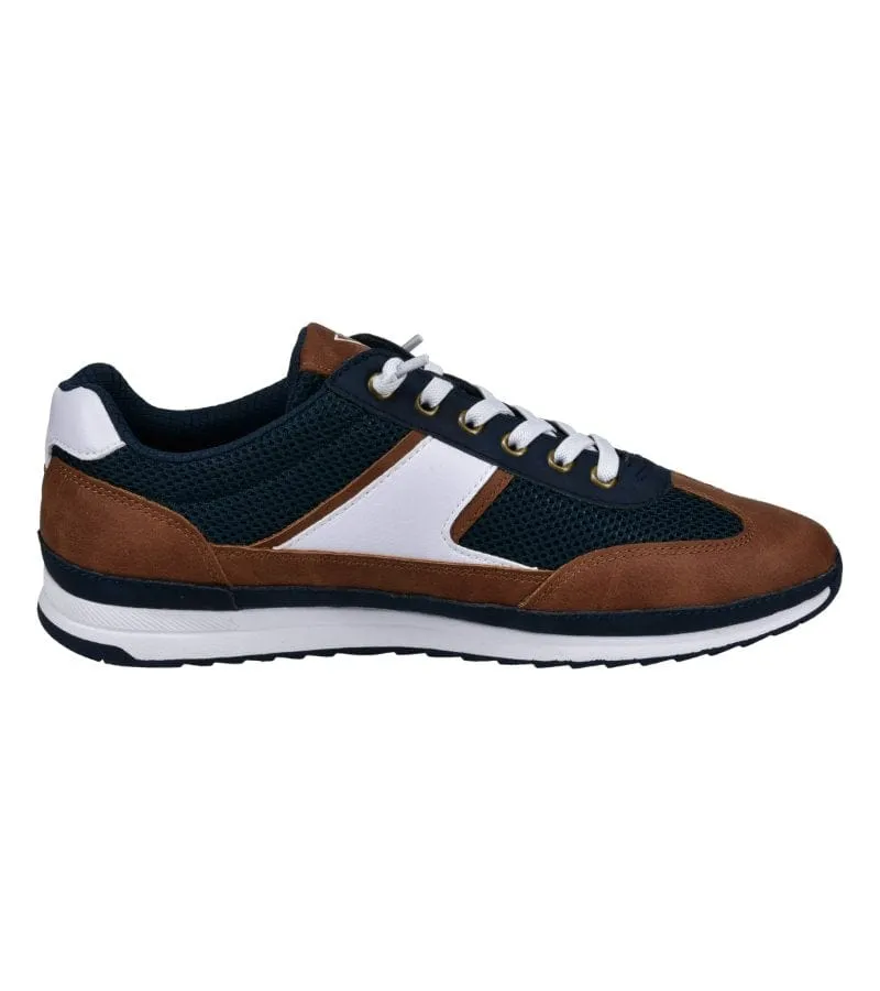 Bugatti Mens Casual Lace Up Brown Trainer Shoe Riptide - 321-A3A01