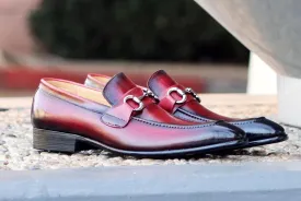 Burnished Calfskin Slip-On Loafer Red