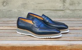 Calfskin Slip-On Penny Loafer Blue