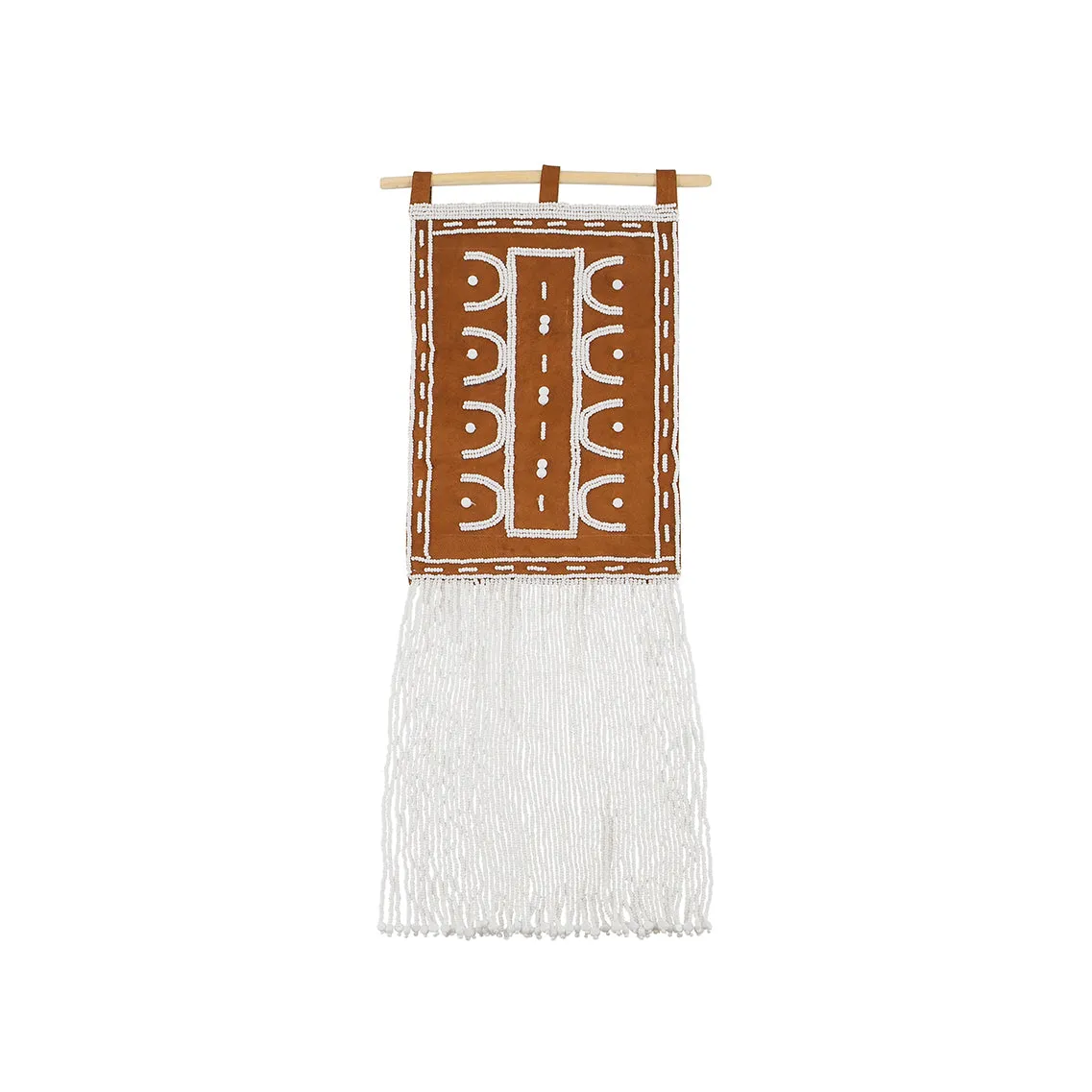 Cameroon Leather Wall Hanging - WHITE