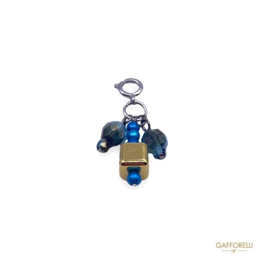 Carabiner Pendant with Beads and Cubes 9153 - Gafforelli Srl