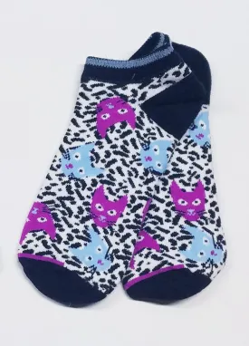 Cat Head Aninal Print Ankle Socks