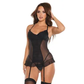 Coquette Lace Up Chemise Black