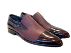 Corrente Calfskin & Deerskin Slip-On Shoe Burgundy