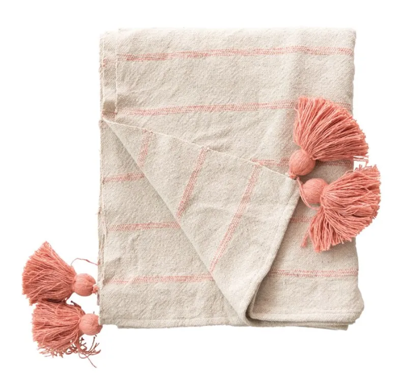 Cotton Throw with Tassels