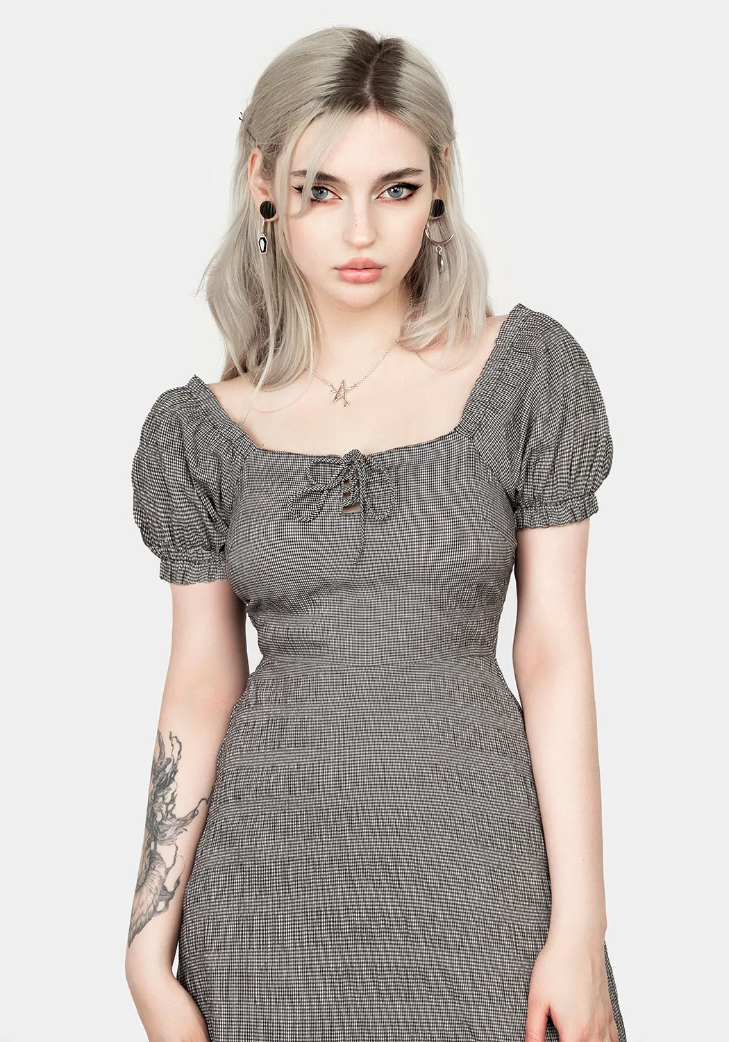 ELVINA LACE UP MIDI DRESS