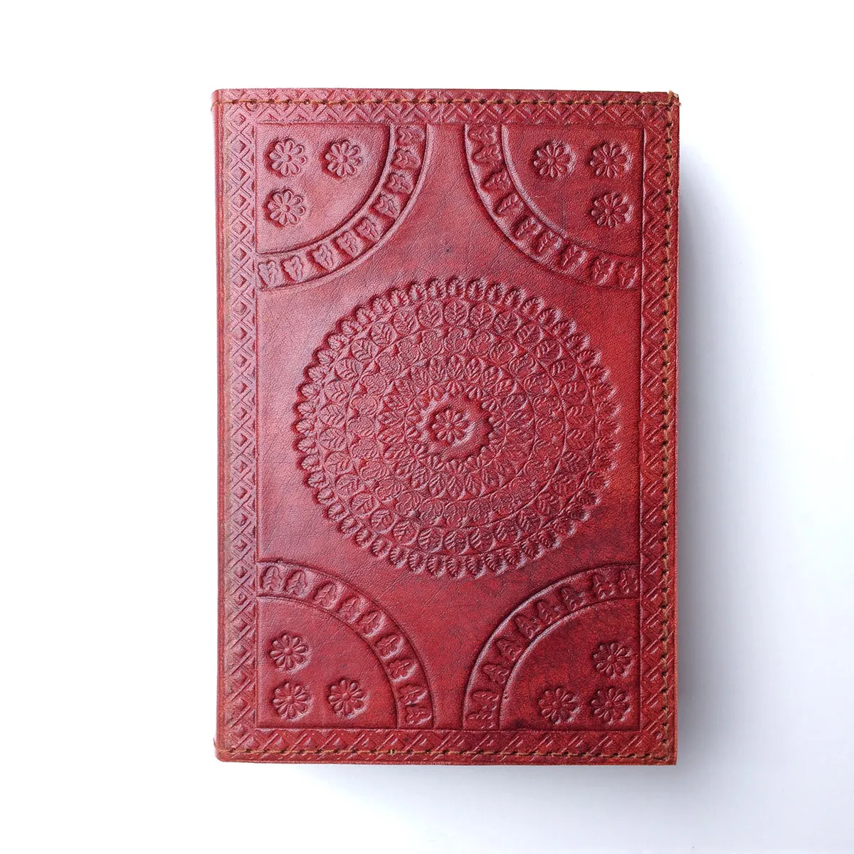 Fair Trade Leather Notebook embossed Tree of Life & Mandala design Handmade Indian Diary Sketchbook Journal